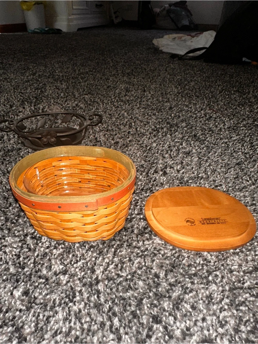 Longaberger Floral Basket with holder